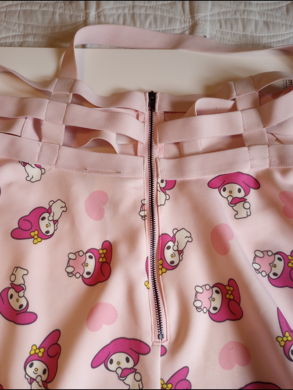 Sanrio My Melody Women's Strappy Elastic Suspenders A-Line Halter Dress. Size 1 - Picture 2 of 4